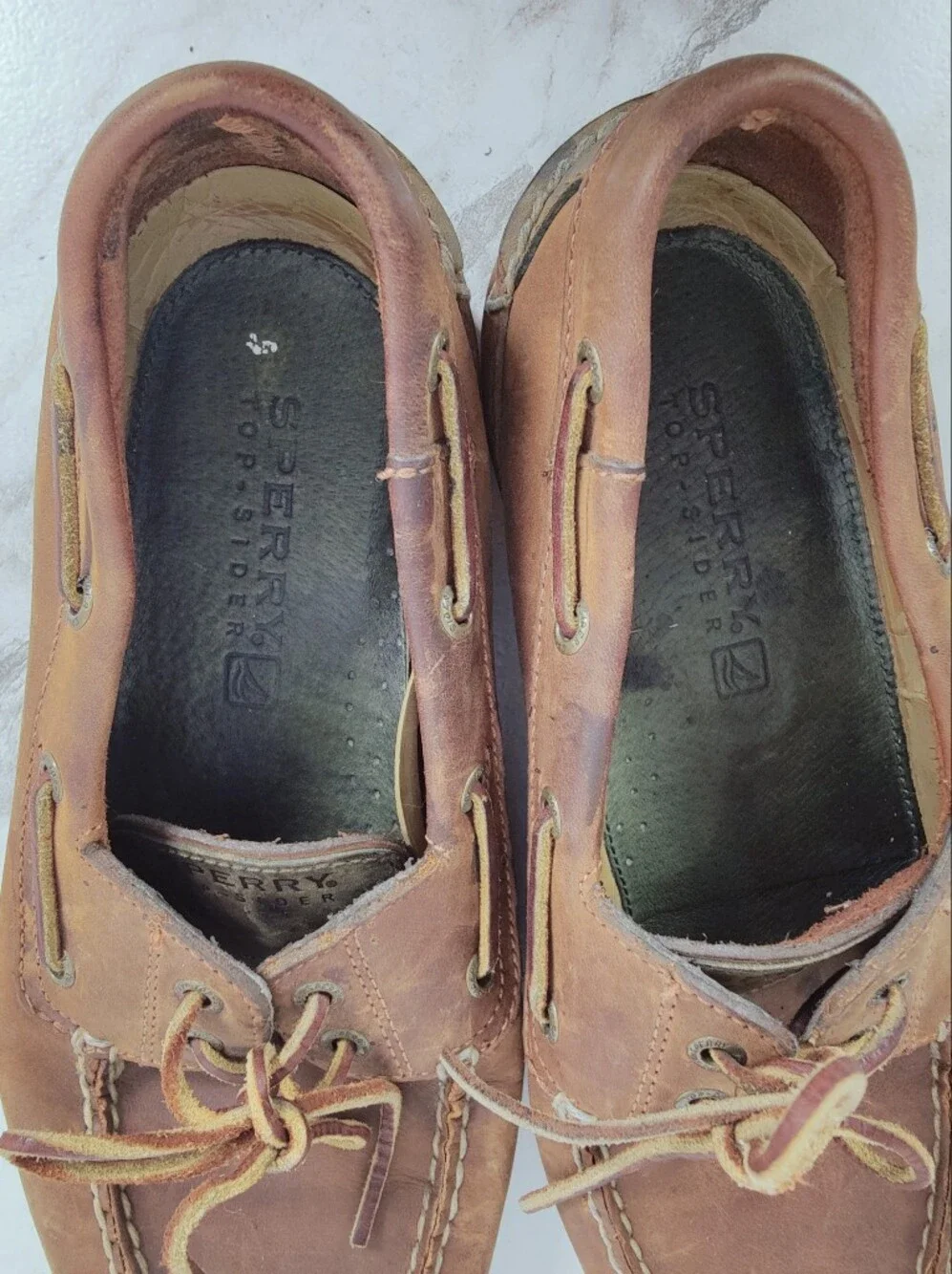 Sperry Men's Top-Sider Boat Shoes Brown Leather Classic Moc-Toe, Sz 9